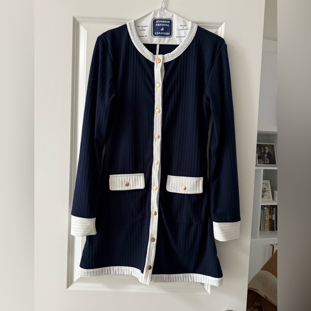 Elegant Black and White Women's Coat